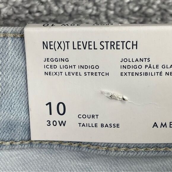 American Eagle Jegging Jeans Women's 10 Short Blue Mid-Rise Light Wash Denim - Picture 8 of 13